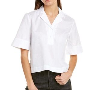 Club Monaco White Short Sleeve Blouse